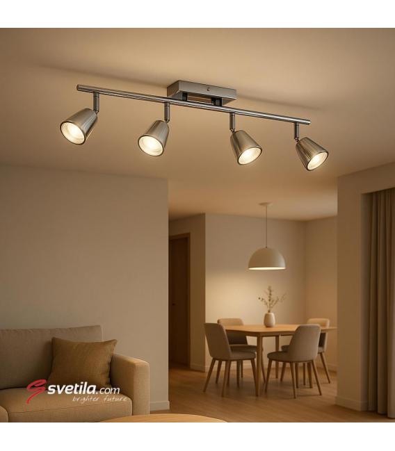 Luminaire élégant TOMI GU10 4I en finition chrome et blanc – Photo