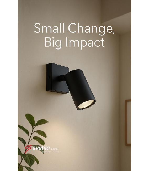 MANAM GU10 1D Black Luminaire - Solution d'éclairage unique – Photo
