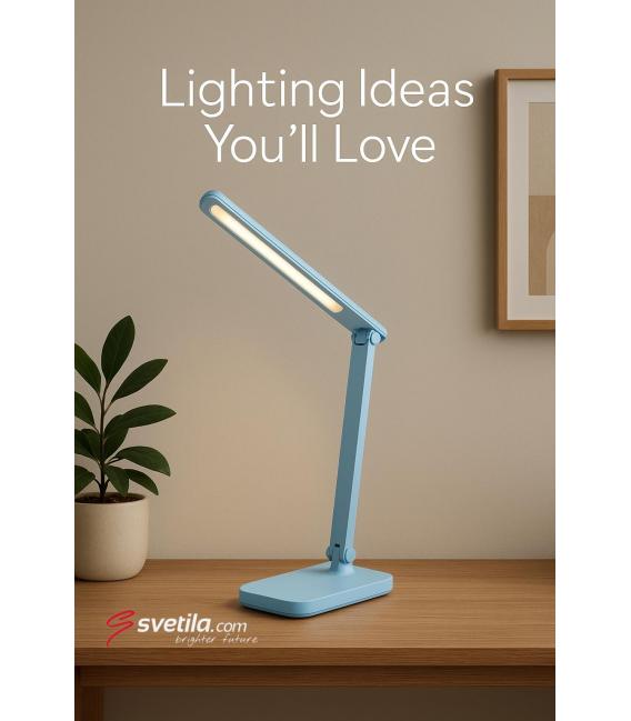 ZET Blue LED Desk Lamp - Einstellbare Helligkeit, Touch-Farbsteuerung – foto