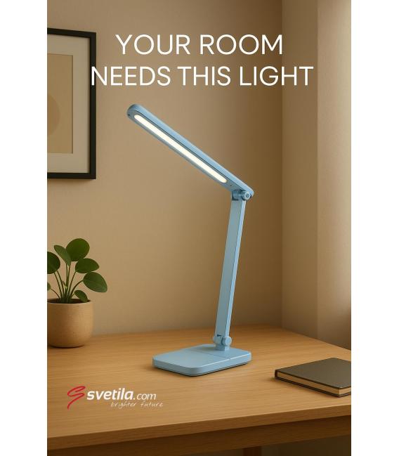ZET Lampe de bureau LED bleue - Luminosité réglable, contrôle tactile des couleurs – Photo