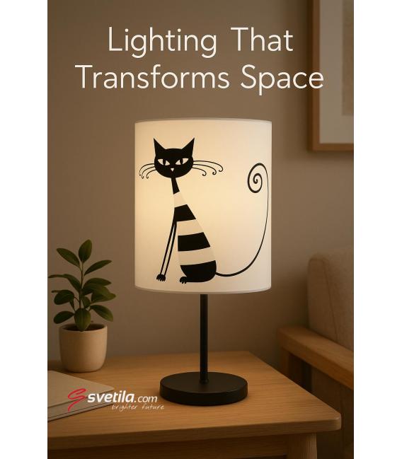 Einzigartige ZYTA Cat Motiv Tischlampe E14 - Beleuchten Sie Ihren Raum – foto