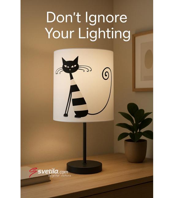 Lampada da tavolo ZYTA Cat Motiv E14, unica nel suo genere - Illumina il tuo spazio – Foto