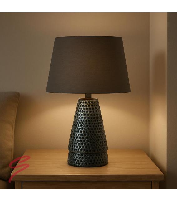 Lampe de table MAGDA E27 argent/gris - Illuminez votre bureau – Photo