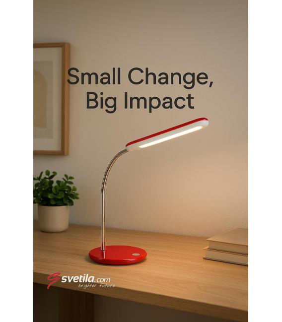 Lampe de bureau LED DORI en rouge ludique - Illuminez votre espace – Photo