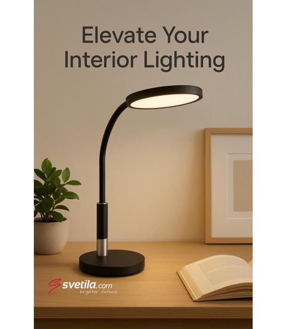 Lampada da tavolo a LED SAMUEL nera con controllo dell'illuminazione a cinque livelli – Foto