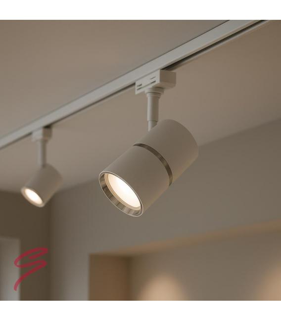 DIOR TRA GU10 Blanc/Chrome - Luminaire singulier pour chemin de fer – Photo