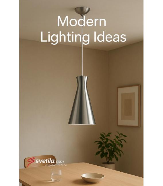 VERONE 12 Lampe à suspension Métal argenté brossé – Photo