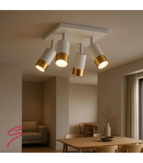 PUZON SPT GU10 4D Leuchte - Weiß/Gold Finish – foto