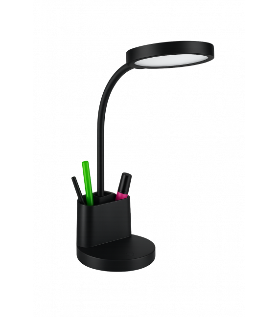 LABOR Lampada da scrivania a LED con luminosità a 3 livelli e supporto per matita - Nero – Foto