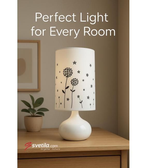 ZYTA FOOT E14 Lampe à poser artistiquement florale - graphique unique – Photo