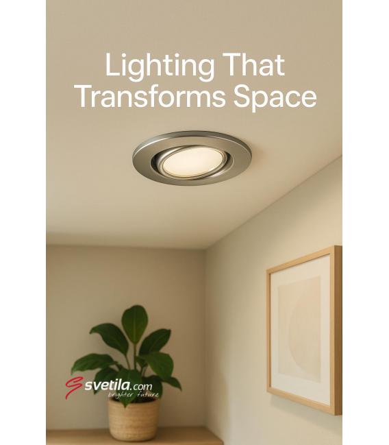 Elegant Recessed Luminaire KAJKA C GU5.3, Matt Chrome – photo