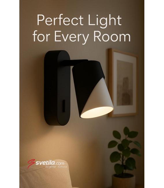 ZEBRA WLL GU10 Negro/Blanco Luminaria con interruptor – foto