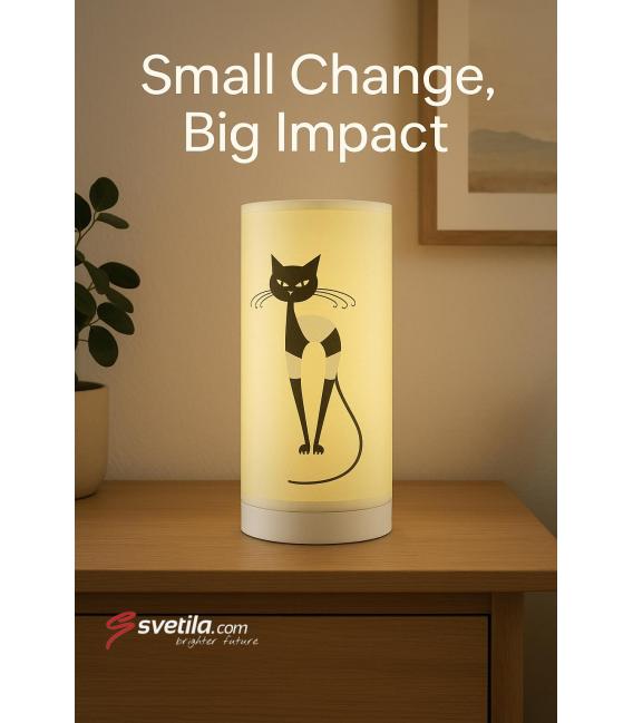 ZYTA Tischlampe mit Katzenmotiv - Einzigartiges E14 FOOT Design – foto