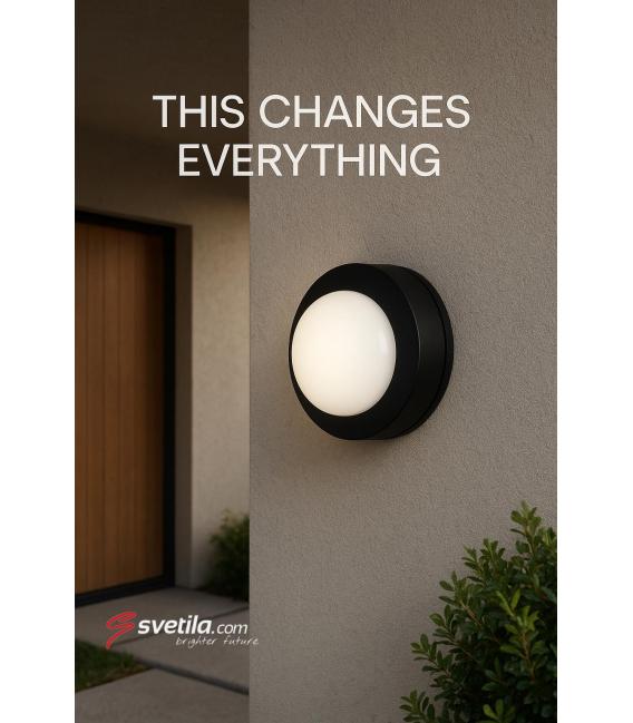 Luminaire extérieur à LED ARON C 12W NW Noir - Étanche – Photo