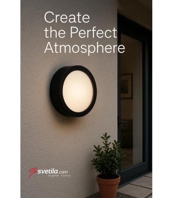Luminaire extérieur à LED ARON C 12W NW Noir - Étanche – Photo