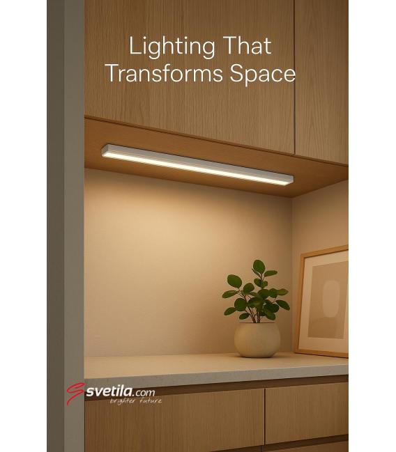 Linearna vitka LED svetilka 12W NW bela - Razsvetljava pod omarico – fotografija