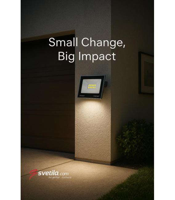 LED reflektor KROMA 10W siva hladno bela – fotografija