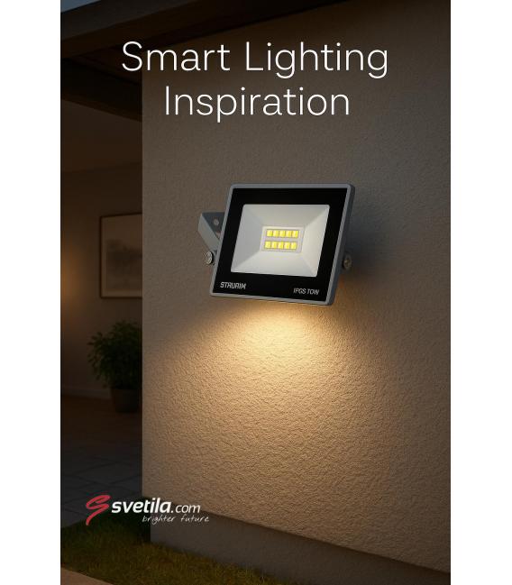 LED reflektor KROMA 10W siva hladno bela – fotografija