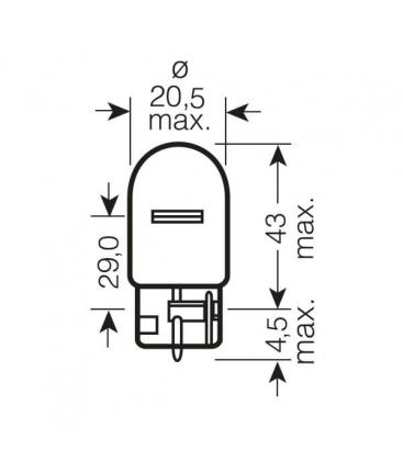 12V Car Bulb W21W 21W 7505 Lumière brillante pour l'automobile 6287-4285
