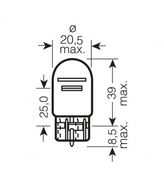 12V Car Bulb W21 5W 7515 Lumière de remplacement brillante – Photo