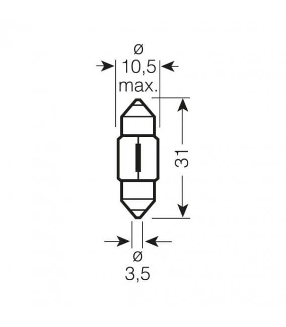 Ampoule d'intérieur 6438 12V 10W SV8.5 Eclairage intérieur automobile – Photo