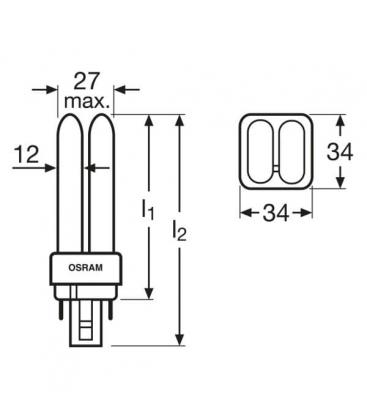 Compact Fluorescent Lamp TC-D Dulux D-E 18W 827 - G24 6387-4578