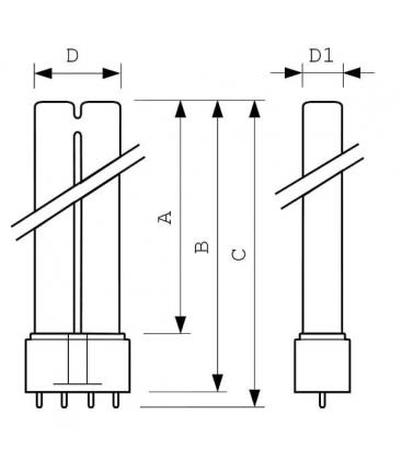 Sterilizacijska sijalka TUV UV-C z visokim izkoristkom 55 W - PL-L 4P 2G11 7025-5569