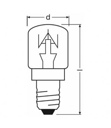 Ampoule spéciale four T CL 15W 220V E14 7327-6743