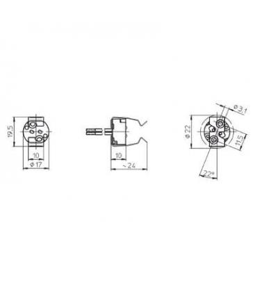 Base portalampada Premium GU5.3 7416-7011