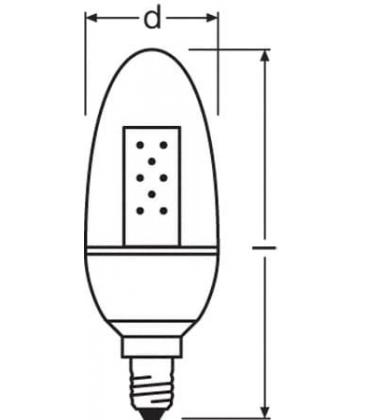 Lampe bougie LED Parathom Classic B 15 CL 1.6W Warm White E14 7547-7406