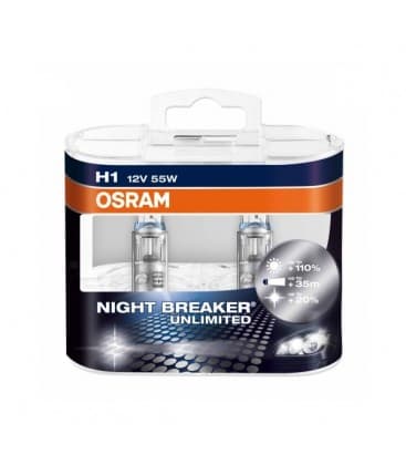 Car Bulb H1 55W 12V NBU Night Breaker Unlimited Double Pack 7852-8490