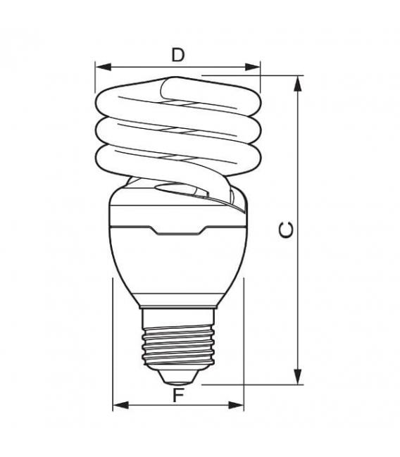 Lampada Tornado T2 23W bianco caldo E27 – Foto