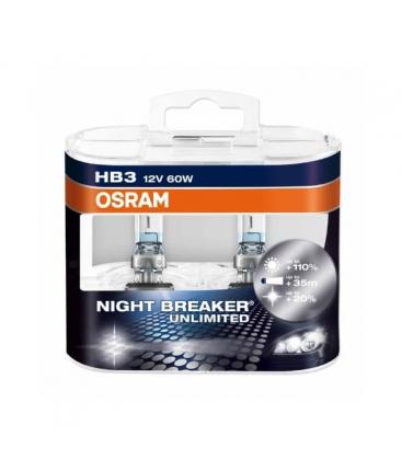 HB3 60W 12V Bombilla Coche NBU Night Breaker Unlimited Paquete Doble 8156-9304