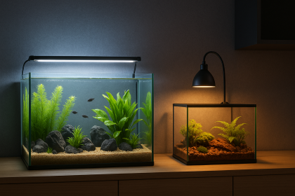Lighting for aquariums and terrariums
